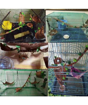 5pcs Hamster Hanging Cage Accessories Set: Leaf Wood Design Hammock, Swing, Ropeway Channel - for Guinea Pig, Rat, Birds, Parrot, Gerbil, Sugar Glider, Squirrel - Buy Online on SooperMarket.com