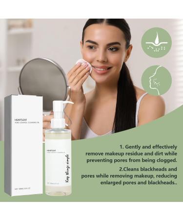 Heartleaf Pore Control Cleansing Oil Oil Cleanser for Face Calming Skin Refreshing Daily Makeup Blackheads Removal Facial Cleanser Oil for All Skin Types with Cotton Pad(100ml) - Buy Online on SooperMarket.com