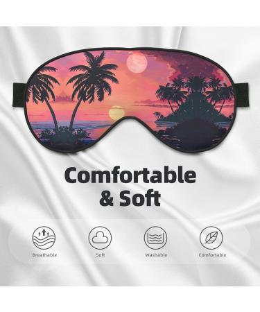 Buy SSIMOO Tropical Sunset Soft Sleep Eye Mask | Breathable Eye Patch for Travel & Relaxation - Black - Buy Online on SooperMarket.com