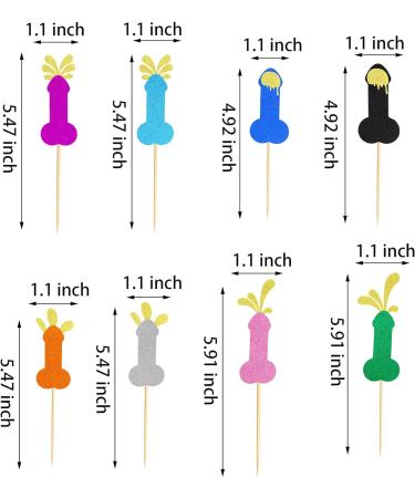Arthsdite 24Pcs Bachelorette Cupcake Toppers Hen Funny Party Cake Pick Decorations for Wedding Engagement Bachelorette Birthday Party Cake Decorations Supplies - Multi-color Glitter - Buy Online on SooperMarket.com