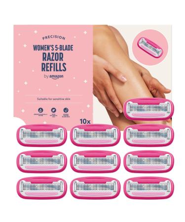 by Amazon Women's 5-blade razor refill in pink 10 count (Pack of 1) 10 Refills