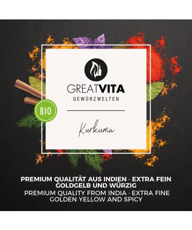 GreatVita Organic Turmeric Powder 250g - Pure Curcumin Root 100% Natural & Finely Ground - Buy Online on SooperMarket.com