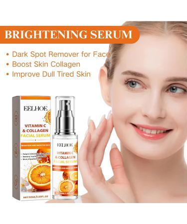 Vitamin C Serum with Collagen Vitamin C Serum for Face Vitamin C Serum Natural Anti Aging & Wrinkle Facial Serum Vitamin C Collagen Serum Brightening Serum Improve Dull Tired Skin 50ml - Buy Online on SooperMarket.com