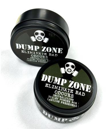 DUMP ZONE Toilet Freshening Powder Natural Ingredients Lemon Scent 2 x 100gm