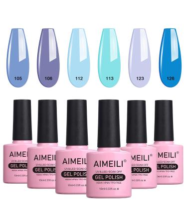 AIMEILI Gel Nail Polish Set Soak Off UV LED Gel Polish Multicolour/Mix Colour/Combo Colour Of 6pcs X 10ml - Gift Kit 32 KIT6-32 1.67 ml (Pack of 6)
