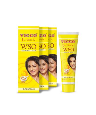 Vicco Turmeric WSO Skin Cream Turmeric Face Cream Turmeric Cream Suitable for All Skin Types 100% Natural (Pack of 3 x 2.82 oz) 2.82 Ounce (Pack of 3)