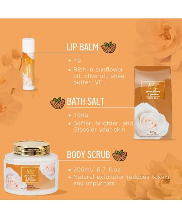 Sulfate Free Spa Gift Set for Her: 12pcs Honey Almond & Gardenia Spa Kit with Shower Gel, Bubble Bath, Bath Bombs, Body Scrub - Shea Butter & Vitamin E Included - Buy Online on SooperMarket.com