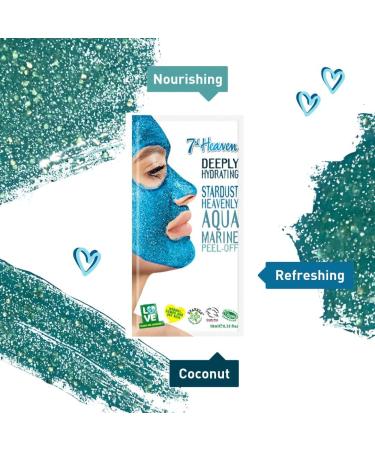 7th Heaven Stardust Heavenly Aquamarine Peel-Off Coconut Clay Face Mask to Remove Blackheads Hydrate and Nourish for Ultra Clean Glowing Skin - Ideal for Normal Combination and Dry Skin 10ml - Buy Online on SooperMarket.com