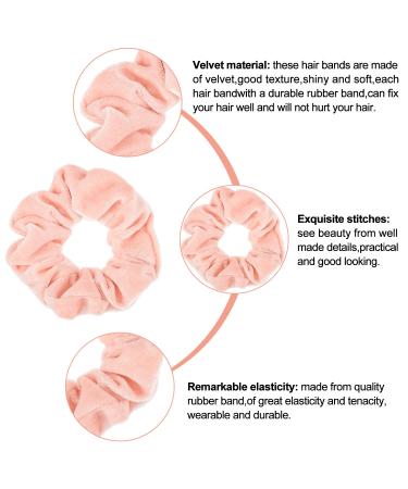 Whaline Macaron Theme Big Velvet Hair Scrunchies - 12 Ice Cream Colors for Girls & Women - Buy Online on SooperMarket.com
