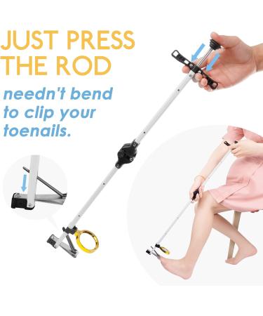 Foldable Long Handle Toenail Clippers with Magnifier Ideal for Seniors & Overweight Patients | 24 Inch Easy Carry Scissors - Buy Online on SooperMarket.com