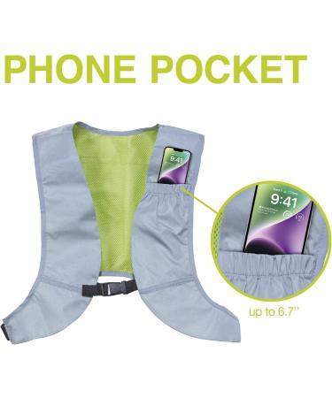 Newrban Reflecting Turning Vest | Light & Safe with Spacious Cell Phone Pocket | Gray Size Options - Shop Now! - Buy Online on SooperMarket.com