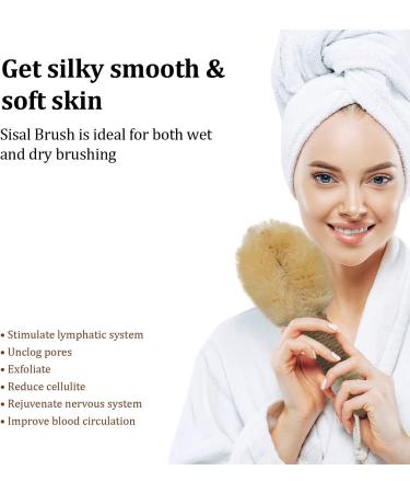 Sisal Dry Body Brush for Exfoliation and Skin Health - Natural Bristles, Improve Blood Circulation, Reduce Cellulite and Ingrown Hairs - Buy Online on SooperMarket.com