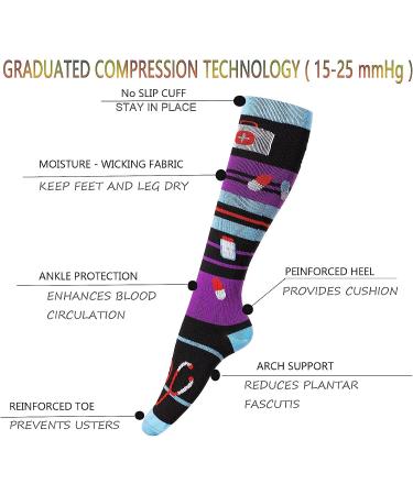 LEOSTEP 4 Pairs Compression Socks for Women & Men - Ideal for Nurses, Running - Small/Medium Size - Buy Online on SooperMarket.com