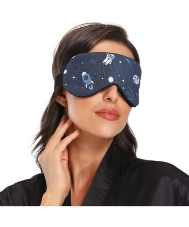Adjustable Light Blocking Eye Mask for Men and Women - Ideal for Travel, Yoga, Meditation and Deep Sleep - Astronaut Design - Buy Online on SooperMarket.com