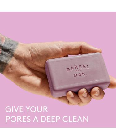 Barrel & Oak Exfoliating Bar Soap for Men - Deep Clean Pores Removes Dead Skin Vegan Sustainable Palm Oil & Charcoal Powder - Woodland Birch 6 oz - Buy Online on SooperMarket.com