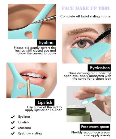 DogieLyn Reusable Silicone Eyeliner Stencil Cat Shape | Eyebrow Pencil & Eyeshadow Applicator Guide Template | Blue Lazy Makeup Tool - Buy Online on SooperMarket.com