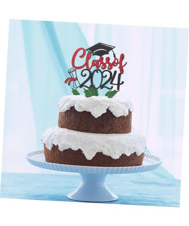 Warmhm 10 Sets Cake Insert Decor Party Supplies Graduation Cake Toppers Graduation Cupcake Topper Cake Picks Grad Cupcake Toppers European and American Plug-in Red Paper Redx2pcs 16.00X13.00X0.10CMx2pcs - Buy Online on SooperMarket.com
