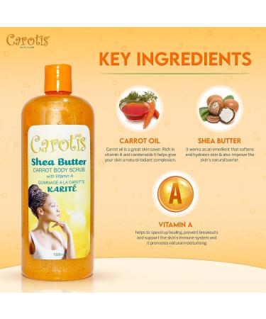 CAROT S Shea Butter Body Wash - 33.8 Fl oz / 1000ml - Revitalizing and Nourishing Skin Treatment - Buy Online on SooperMarket.com