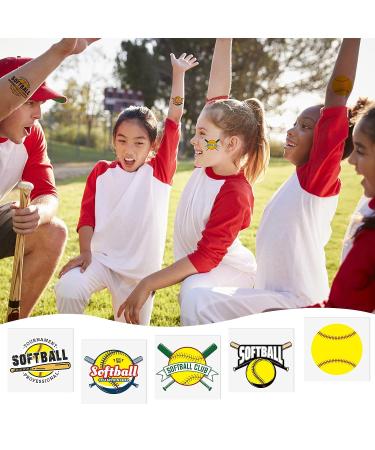 144 Pcs Softball Temporary Tattoos - Baseball Accessories for Kids - Waterproof Players Stickers - Ball Themed Birthday Party Decorations - Buy Online on SooperMarket.com