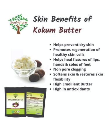 SunNature Kokum Butter - Light Firm Butter for Soap, Lotion Bars, Lip Balm & Body Butter - 4 Oz Scent-Free - Buy Online on SooperMarket.com