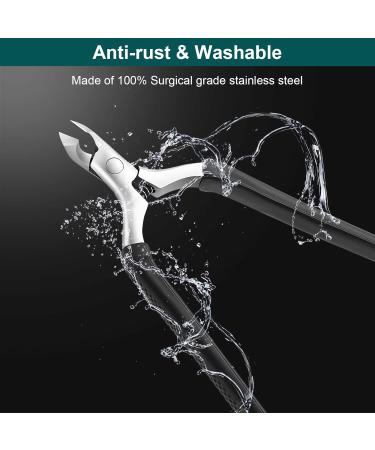 ANRUI Professional Cuticle Nipper with Non-Slip Silicone Handle - Medical Grade Stainless Steel Cubical Cutter for Dry Skin (Black) - Buy Online on SooperMarket.com