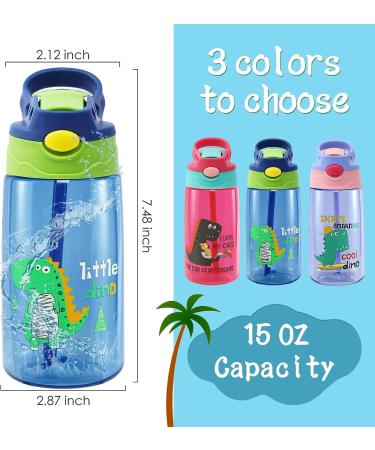 ROISDIYI Kids Water Bottle with Leak-Proof Straw, 16 oz BPA-Free Spout Lid for School - Purple 1 Pack - Buy Online on SooperMarket.com