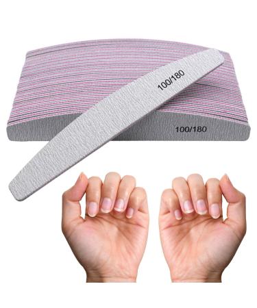 10X Professional Nail Files 100/180 Grit Double Sided Emery Board Washable Fingernail Buffering Nail Files Styling Tools for Nails Toe Pet Fingernails