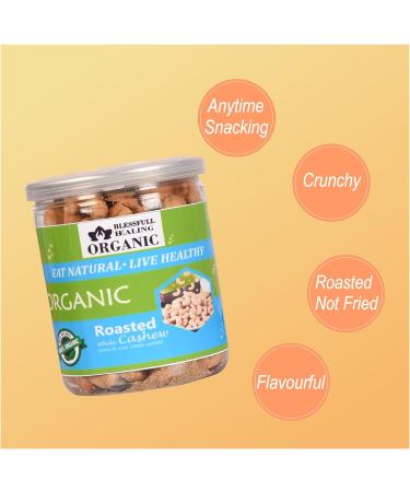 Blessfull Healing Organic Natural Vegan Onion & Sour Cream Roasted Whole Cashew Nuts Crunchy Kaju 250 Gram - Buy Online on SooperMarket.com