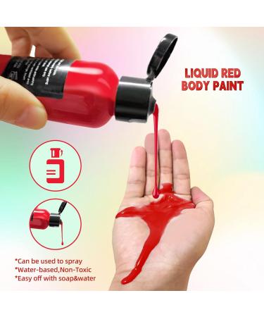 Go Ho Makeup Liquid Body Paint (2.1 oz) - Red Water Based Face & Body Paint for Special FX, Cosplay & Halloween - Buy Online on SooperMarket.com