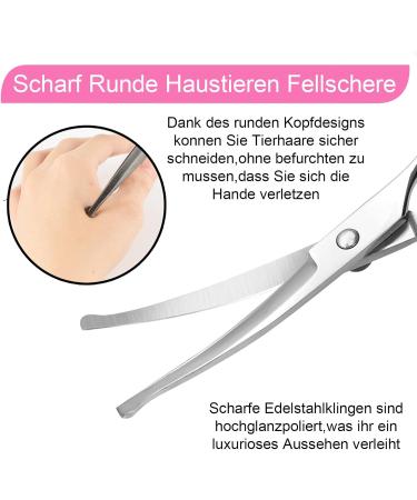 Professional Curved Dog & Cat Grooming Scissors Set - Pink Stainless Steel with Pet Comb | International Shipping - Buy Online on SooperMarket.com