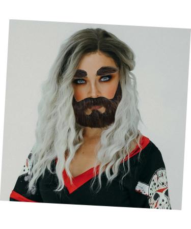 FOYTOKI 1 Set Beard Dress up Omfortable Eyebrow Faux Beard Prop Grey Santa Claus Beard False Mustache Plush - Buy Online on SooperMarket.com
