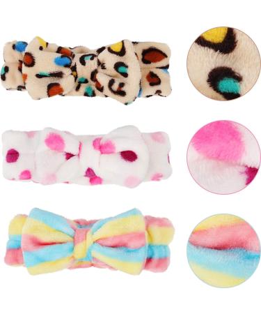 3 Pieces Microfiber Bowtie Headbands Bowknot Elastic Hair Band Adjustable Makeup Headbands Wash Spa Yoga Sports Shower Facial Hair Band for Girls Women (Classic Patterns) - Buy Online on SooperMarket.com