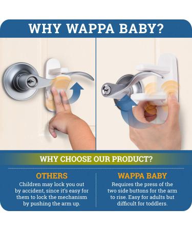 Improved Childproof Door Lever Lock (3 Pack) Prevents Toddlers from Opening Doors. Easy One Hand Operation for Adults. Durable ABS with 3M Adhesive Backing. Simple Install  No Tools Needed White 3 - Buy Online on SooperMarket.com