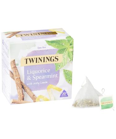 Twinings Liquorice and Spearmint Herbal Tea bags 20 Tea bags LIQUORICE/SPEARMINT 20 Count (Pack of 1)