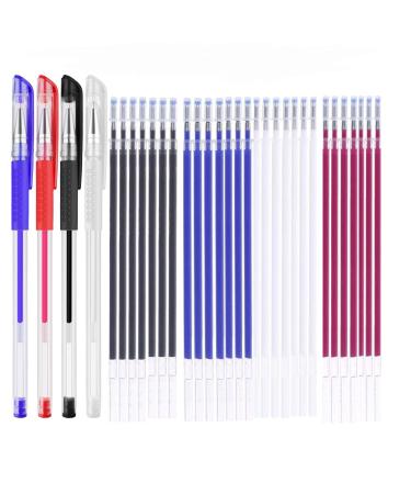 WedFeir Heat Erasable Fabric Marking Pens with 28 Refills for Tailors Sewing  and Quilting Dressmaking  4 Colors Heat Erase Pens of Fabrics.