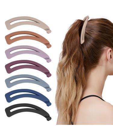 7Pcs Banana Hair Clips for Women Thick Hair Strong Holder 4.5 Large Ponytail Matte Cute Banana Clip Hairs No Slip Girl Ladies Fashionable Beauty Clamp Clasp Clip 7pcs Upgrade Banana Clips