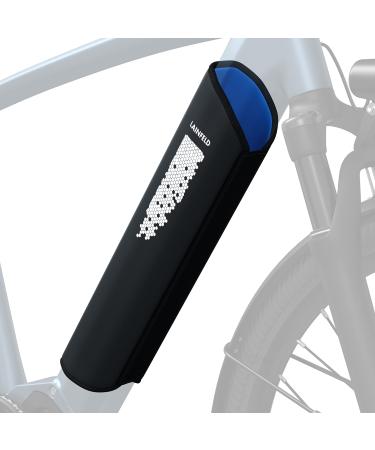 Lainfeld e-bike battery protective cover with reflectors |30-41 cm circumference |Universal fit |Protects against cold & dirt |Ebike cordless protection accessories |Battery protection from neoprene bicycle protective cover black - blue