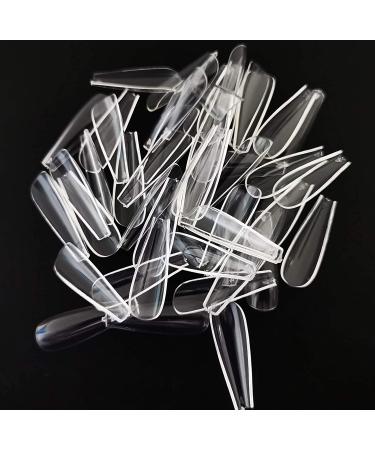 600pc Clear Acrylic Coffin False Nails - Full Cover Ballerina Shape for Women Teens Girls - Buy Online on SooperMarket.com