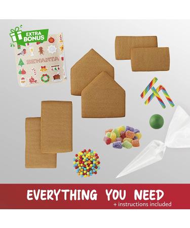 DIY Gingerbread House Kit with Candies, Icing, and Holiday Stickers - Fun Holiday Activity - Buy Online on SooperMarket.com