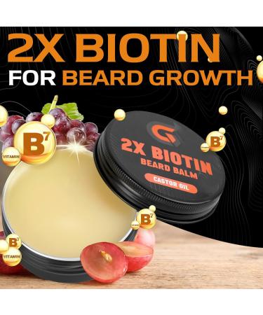 2X Biotin Beard Balm - Vegan Mustache Softener & Leave-In Conditioner | Natural Hair Growth Cream for Men - 2 Oz - Buy Online on SooperMarket.com