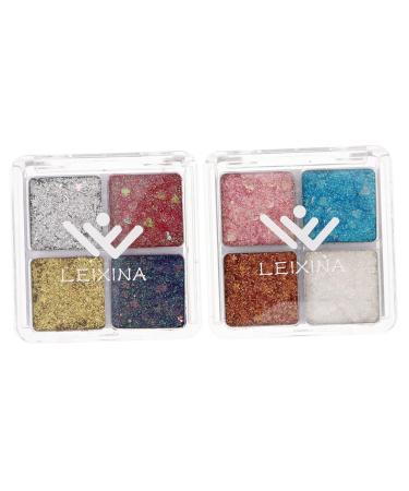 Gogogmee 2pcs Glitter Eye Makeup Sparkle Eyeshadow Eye Shadow Makeup Eyeshadow Palette Makeup Eyeshadow Plate