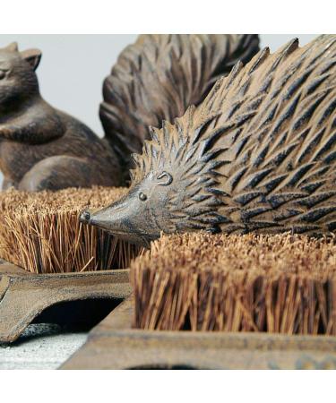 MAISONICA Hedgehog Shaped Cast Iron Shoe Scraper Boot Brush Brown - Buy Online on SooperMarket.com