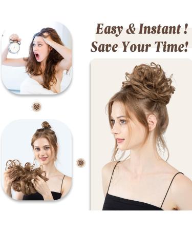 PORSMEER 2-Pack Curly Wavy Messy Hair Bun Extensions for Women - Red - Buy Online on SooperMarket.com