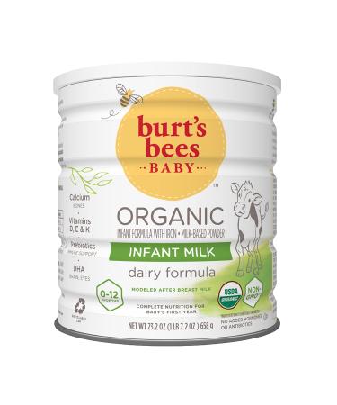 Burt's Bees Baby Organic Infant Formula With Iron Infant Milk 0-12 Months 23.2 oz (658 g)