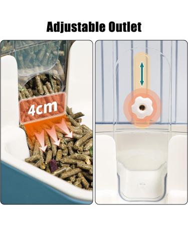 TOKAYIFE Automatic Pet Feeder 800ml Adjustable Outlet Food Dispenser Power-Free for Small Animal Cage Crate Hutch Rabbit Cat Puppy Guinea Pig Chinchilla Bird Hamster (Blue) - Buy Online on SooperMarket.com