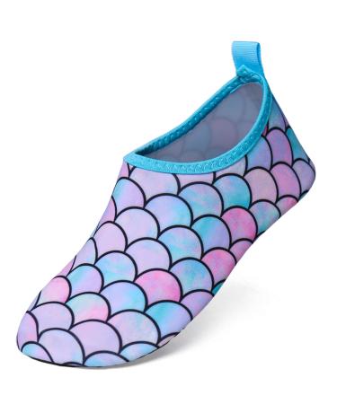 Ylovem toddler swimming shoes children water shoes girls boys children beach shoes slippest aquases beach shoes for baby beach swimming pool surfing garden beach pool a colorful fish scales 24/25 EU