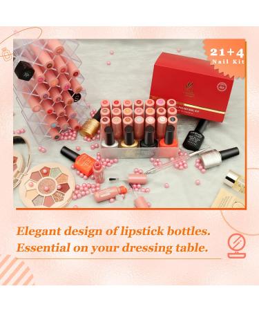 Lavender Violets 25 Pcs Gel Nail Polish Kit with Rose Gold Cat Eye Effect - Includes Blooming Gel, Base Coat, Top Coat, Nail Brush - Soak Off UV LED Varnish for Fashion Party - C401 - Buy Online on SooperMarket.com