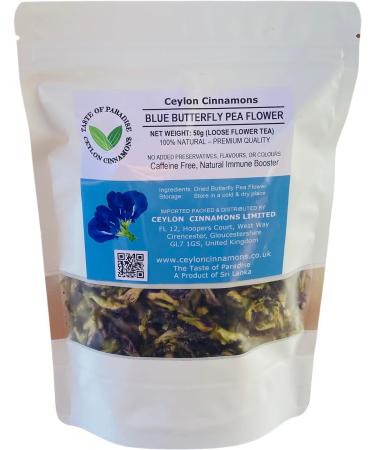 Ceylon Cinnamons Pure & Natural Butterfly Loose Flower 50g Loose Blue Matcha Caffeine-Free Flower Tea Sparkle your smoothies baking cuisines - Buy Online on SooperMarket.com