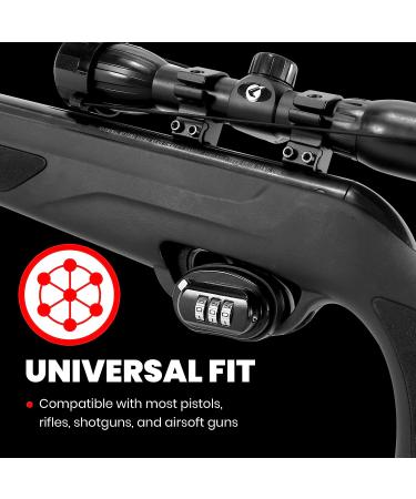 Innovatex Heavy-Duty Gun Trigger Lock Set with 3-Digit Combination - 3 Pack | Secure Handguns, Rifles, Pistols, and Shotguns | Solid Steel Home and Travel Safety Accessories - Buy Online on SooperMarket.com