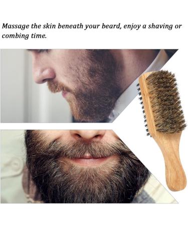 Double-Sided Men's Beard Brush with Solid Wood Handle - Facial Hair and Mustache Grooming Comb - Buy Online on SooperMarket.com